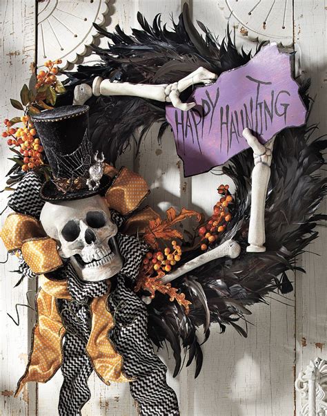 Turn Your Front Door into a Halloween Showstopper with the Grandin Road Black Magic Wreath